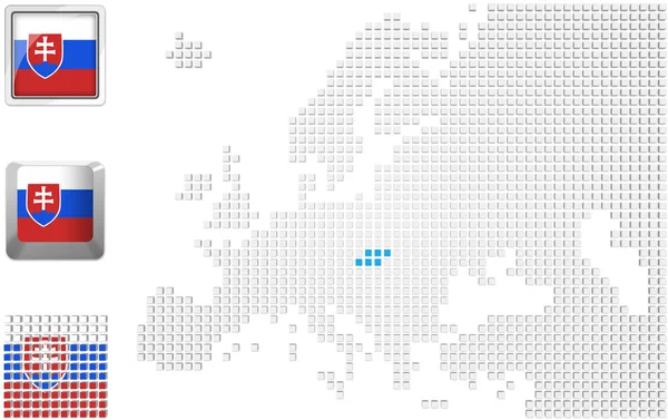 Slowakije op de kaart van Europa — Stockfoto