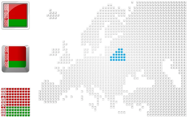 白俄罗斯在欧洲的地图上 — 图库照片