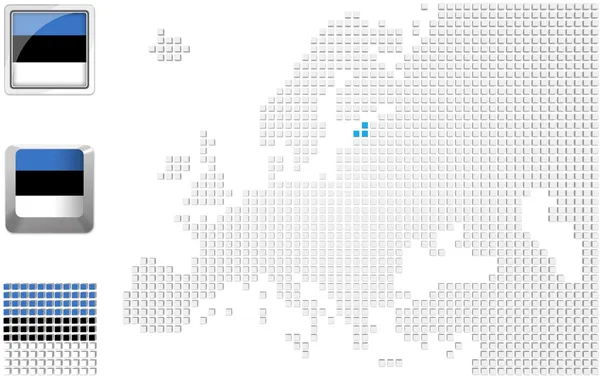 Estland auf der Karte von Europa — Stockfoto