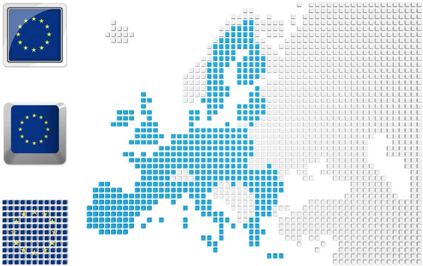 L'UE sur la carte de l'Europe — Photo