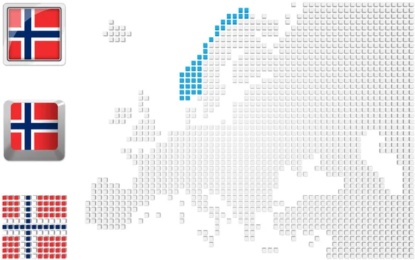 Norvég Európa térképén — Stock Fotó
