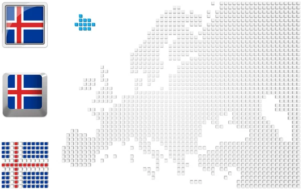Islandia en el mapa de Europa —  Fotos de Stock