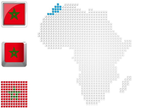Maroko na mapě Afriky — Stock fotografie