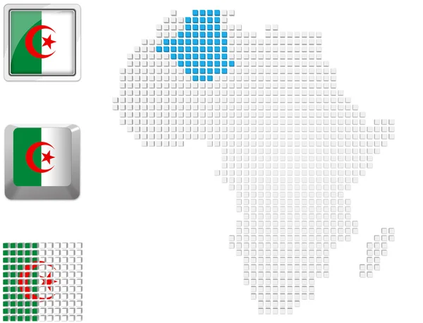 Algerije op de kaart van Afrika — Stockfoto