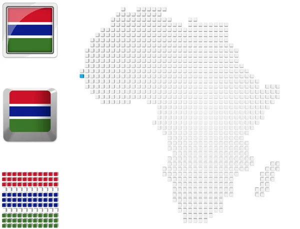 Gambia on map of Africa — Stock Photo, Image