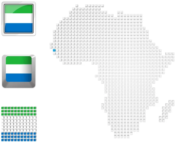 Сьерра-Леоне на карте Африки — стоковое фото