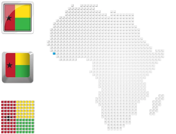 Guinea-Bissau auf der Karte von Afrika — Stockfoto