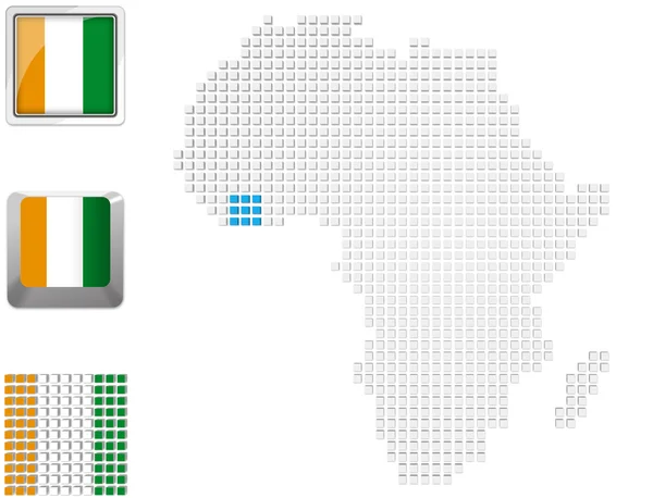 Ivory coast on map of Africa — Stock Photo, Image