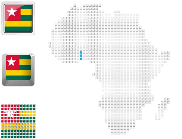 Togo sulla mappa di Africa — Foto Stock