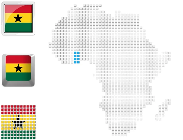 Ghana sulla mappa di Africa — Foto Stock