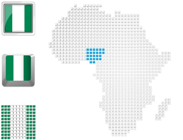 Nigeria on map of Africa — Stock Photo, Image