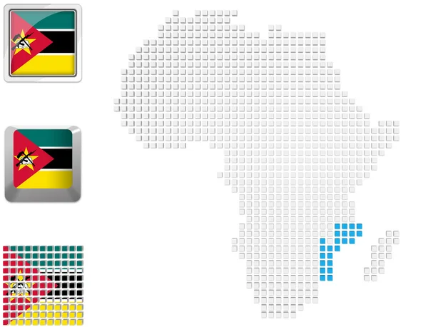 Mozambico sulla mappa di Africa — Foto Stock