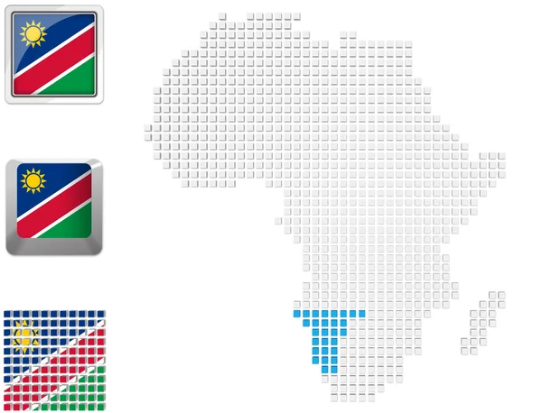 Namibya Afrika Haritası üzerinde — Stok fotoğraf