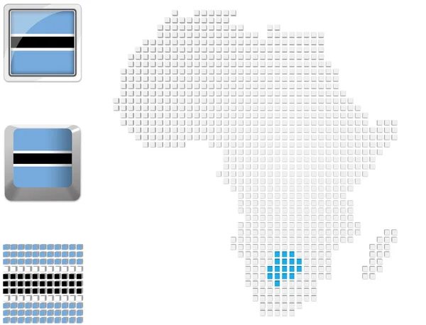 Botswana sulla mappa di Africa — Foto Stock