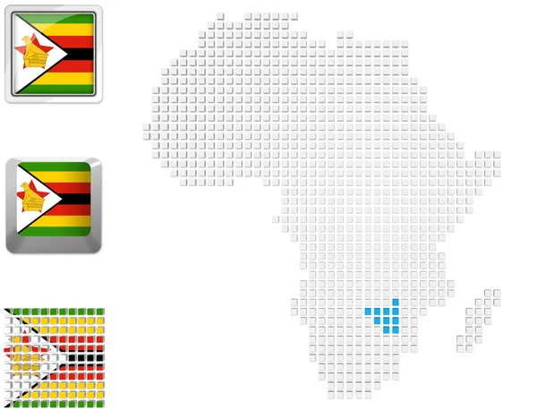 Zimbabwe on map of Africa — Stock Photo, Image