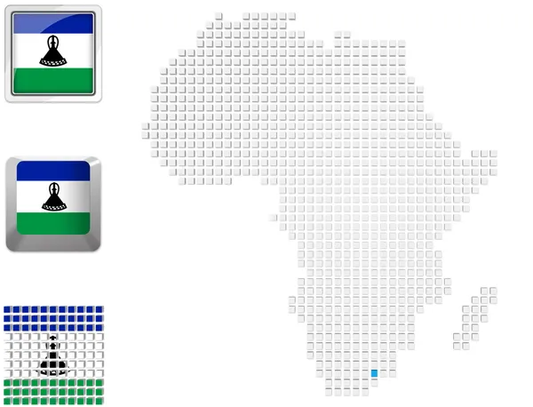 Lesotho on map of Africa — Stock Photo, Image