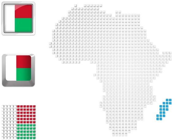 Madagáscar no mapa de África — Fotografia de Stock