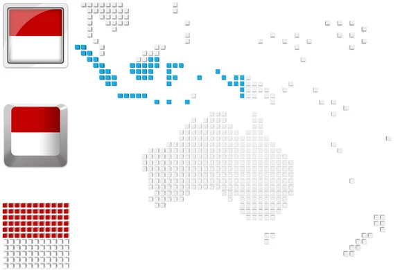 Indonesia en el mapa de Australia —  Fotos de Stock