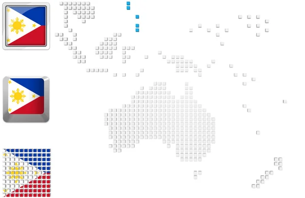 Filipinas en el mapa de Australia — Foto de Stock