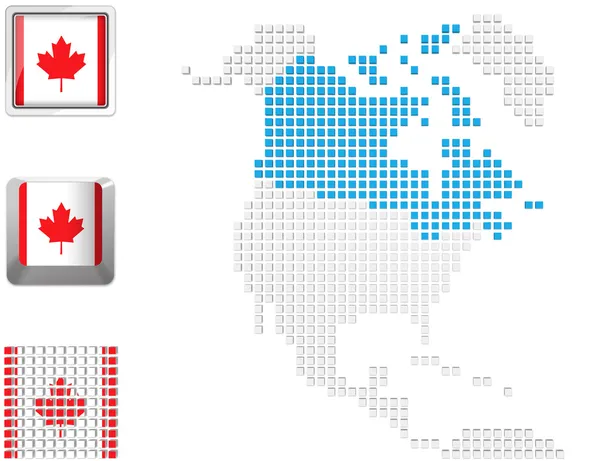 Kanada na mapu Severní Ameriky — Stock fotografie