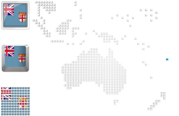 Fidschi auf der Karte von Australien — Stockfoto