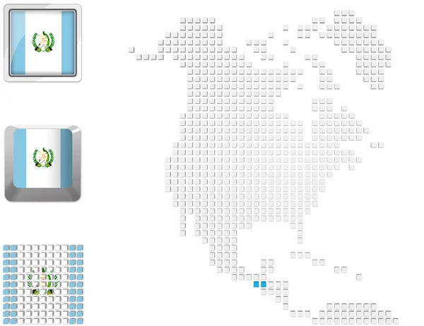 Guatemala na mapa Severní Ameriky — Stock fotografie