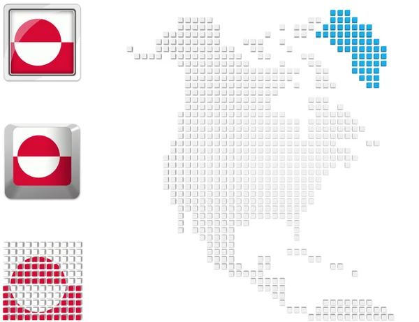 北アメリカの地図グリーンランド — ストック写真