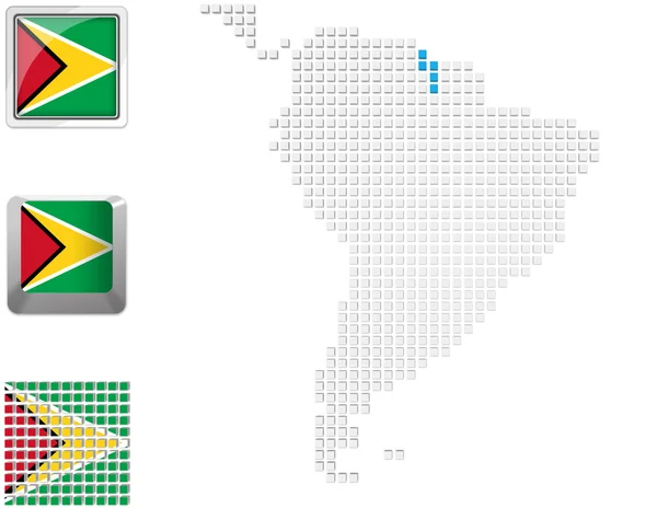Guyana en el mapa de América del Sur —  Fotos de Stock