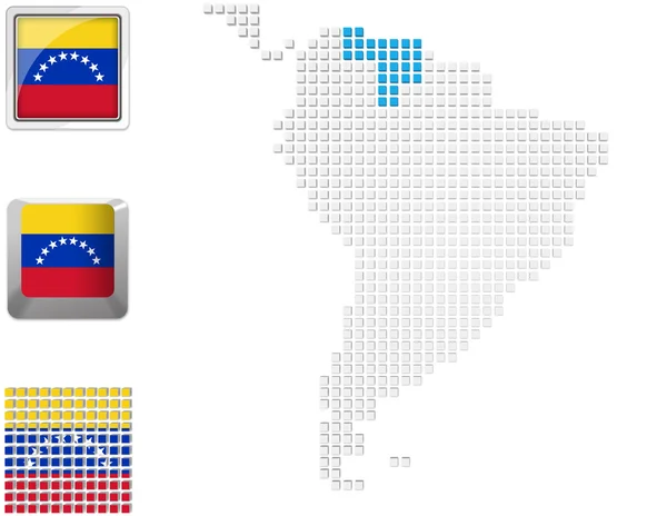 Venezuela on map of South America — Stock Photo, Image