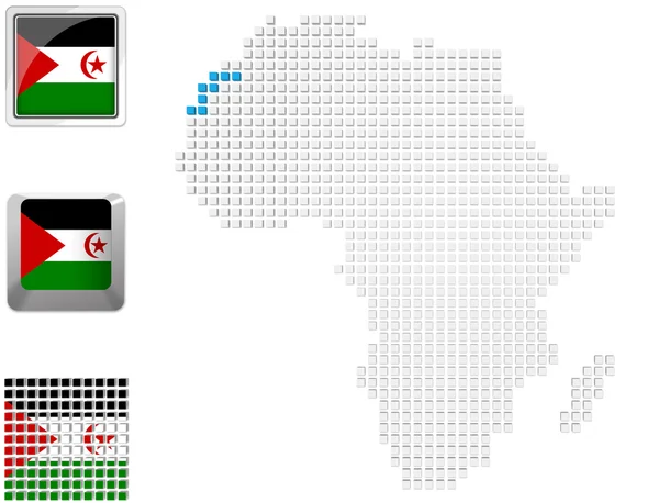 Saara Ocidental no mapa de África — Fotografia de Stock