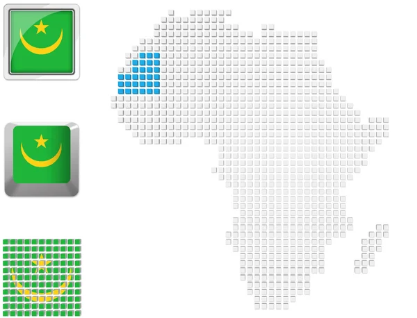 Mauritania on map of Africa — Stock Photo, Image
