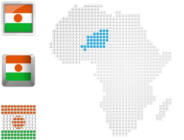 Niger auf der Karte von Afrika — Stockfoto