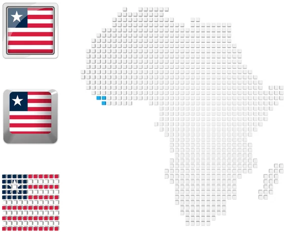 Libéria a Afrika Térkép — Stok fotoğraf