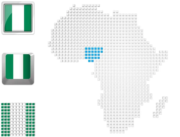 Nigeria auf der Karte von Afrika — Stockfoto