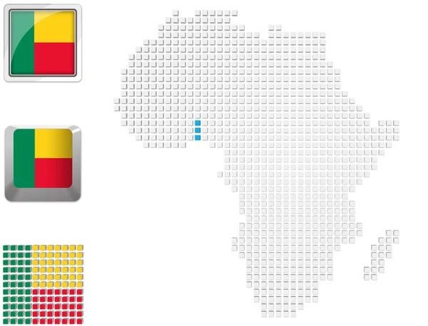 Benín en el mapa de África —  Fotos de Stock