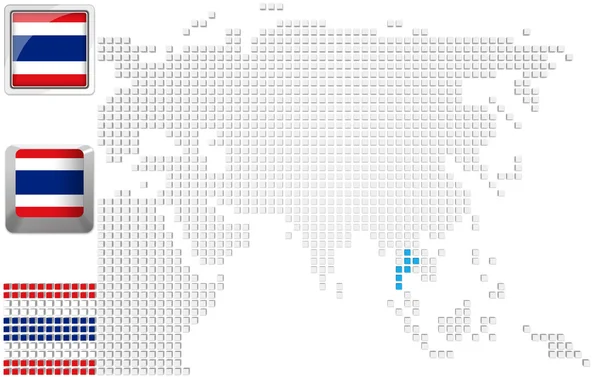 Tailândia no mapa de Ásia — Fotografia de Stock