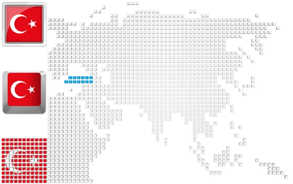 Turki pada peta Asia — Stok Foto