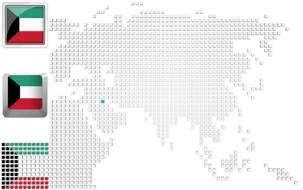 Кувейт на карте Азии — стоковое фото