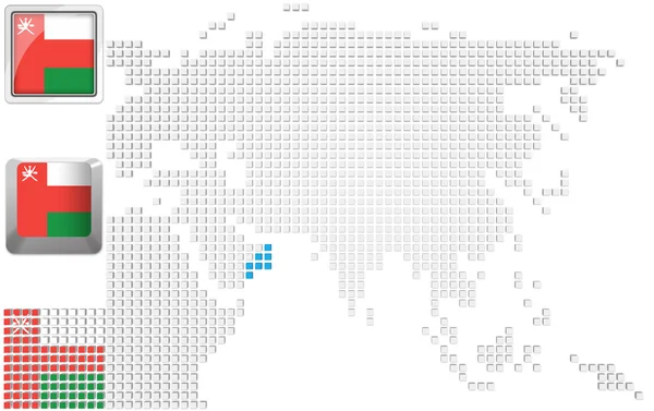 Omã no mapa de Ásia — Fotografia de Stock