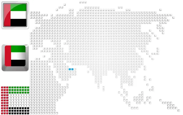 Emirati Arabi Uniti sulla mappa di Asia — Foto Stock