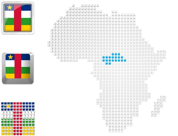 Repubblica Centrafricana sulla mappa di Africa — Foto Stock
