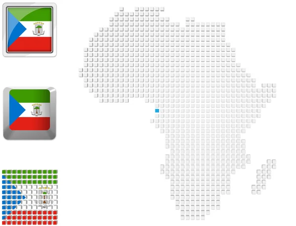Guinea Equatoriale sulla mappa di Africa — Foto Stock