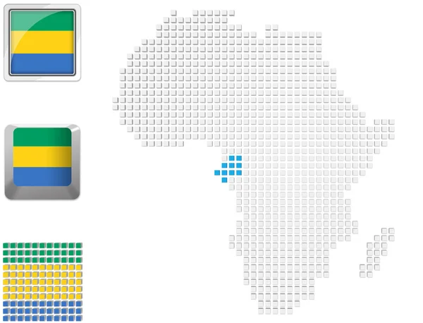 Gabon na mapě Afriky — Stock fotografie