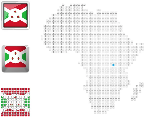 Burundi auf der Karte von afrika — Stockfoto