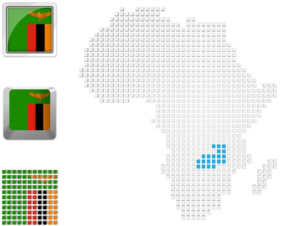 Zambia on map of Africa — Stock Photo, Image