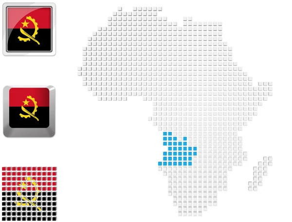Angola on map of Africa — Stock Photo, Image