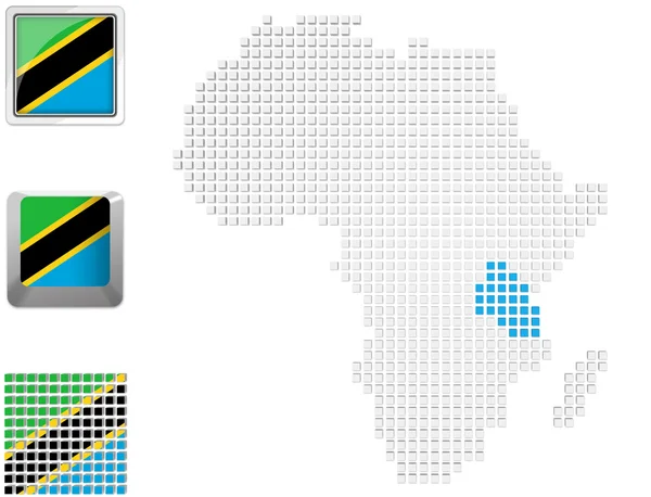 Tanzania on map of Africa — Stock Photo, Image