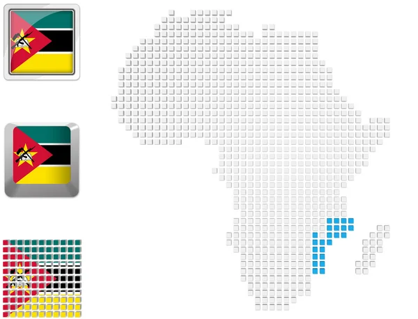 Moçambique no mapa de África — Fotografia de Stock