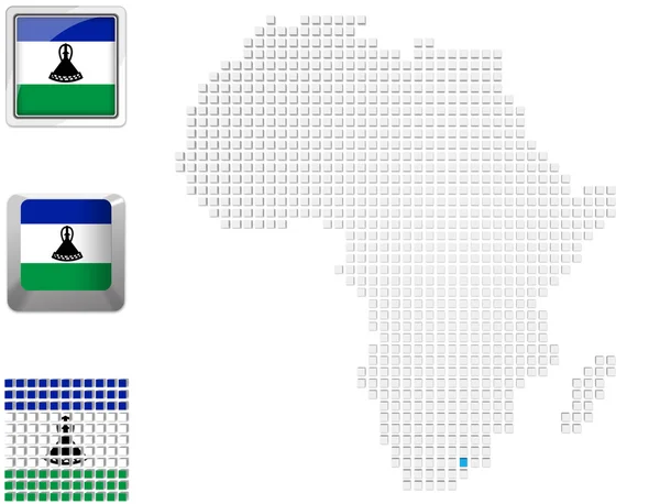 Lesotho en el mapa de África —  Fotos de Stock