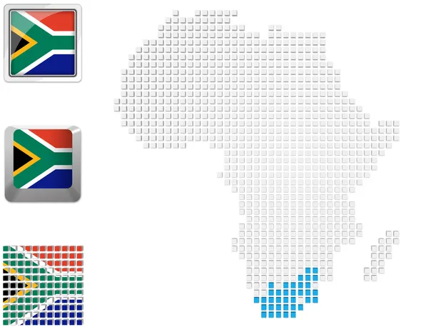 Zuid-Afrika op de kaart van Afrika — Stockfoto